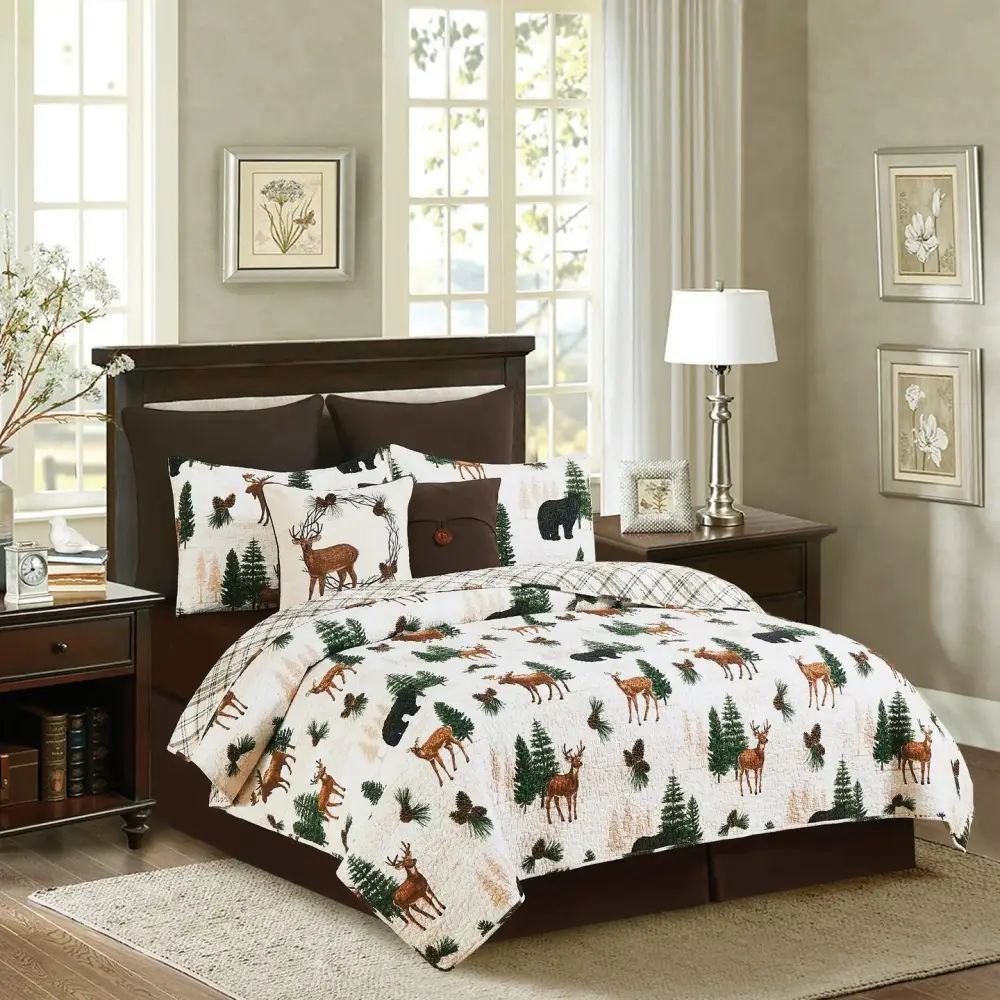 Layered Reversible Quilted Quilt Set