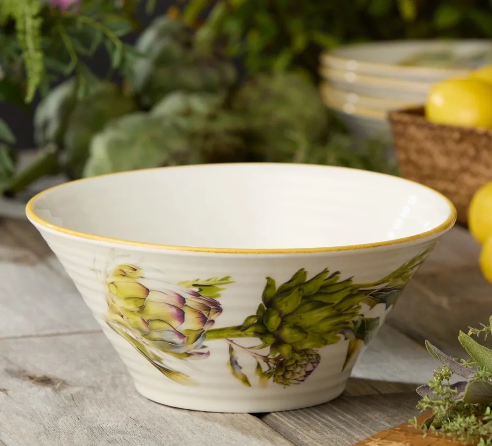 Artichoke Motif Deep Serving Bowl