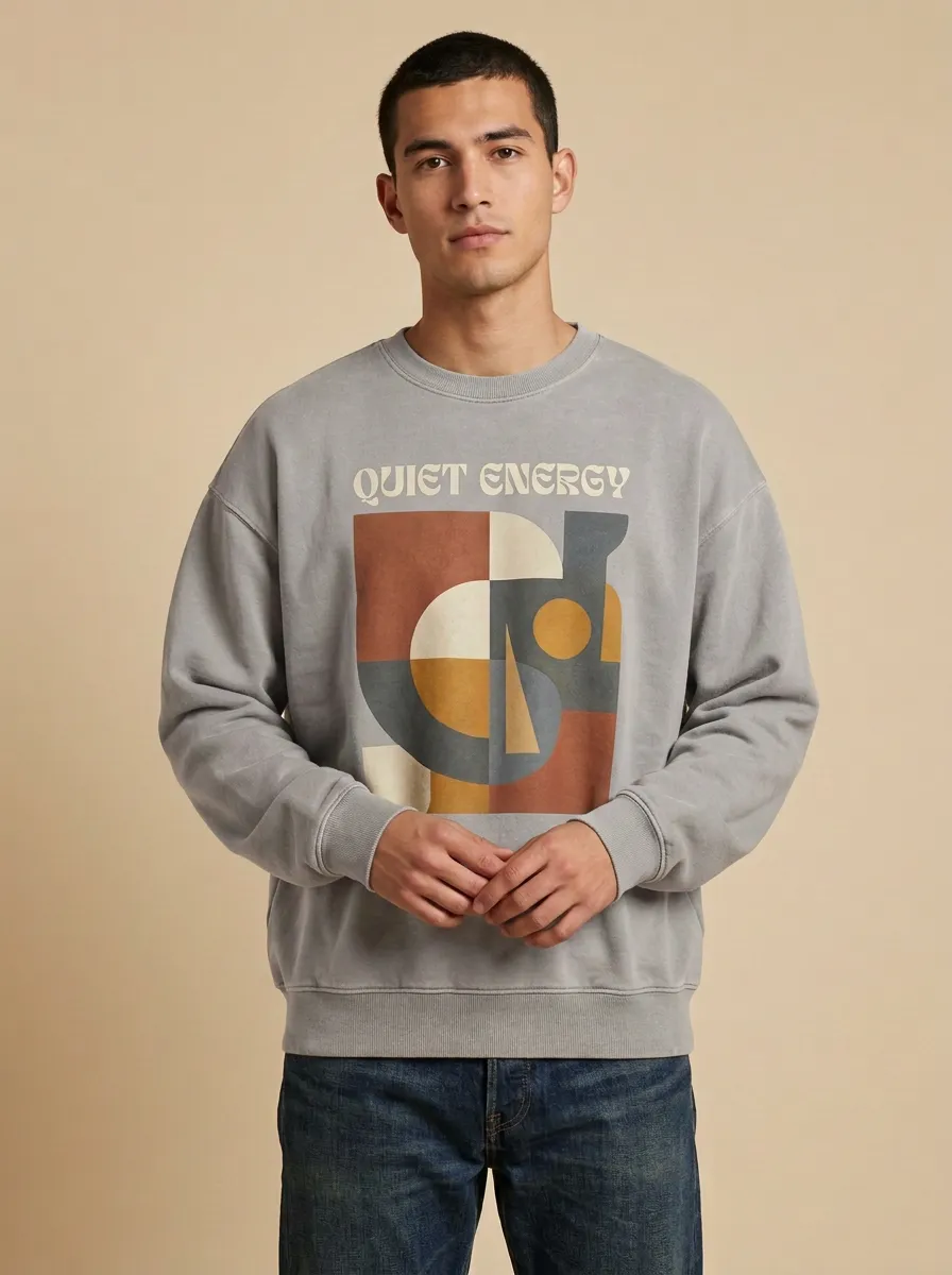 Quiet Energy Geometric Abstract Hoodie