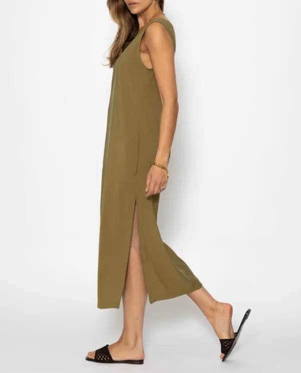 Khaki V Neck Dress