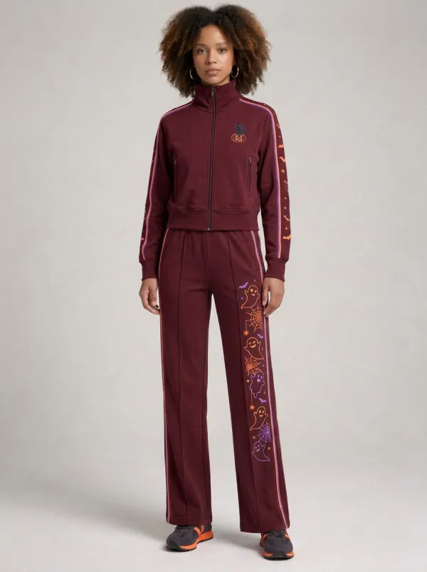 Women's Halloween Ghost Pumpkin Spiderweb Printed Tracksuit