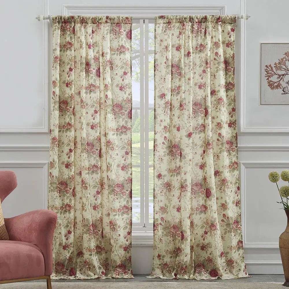 Cotton Solid Rod-Pocket Traditional Curtain Panel Pair