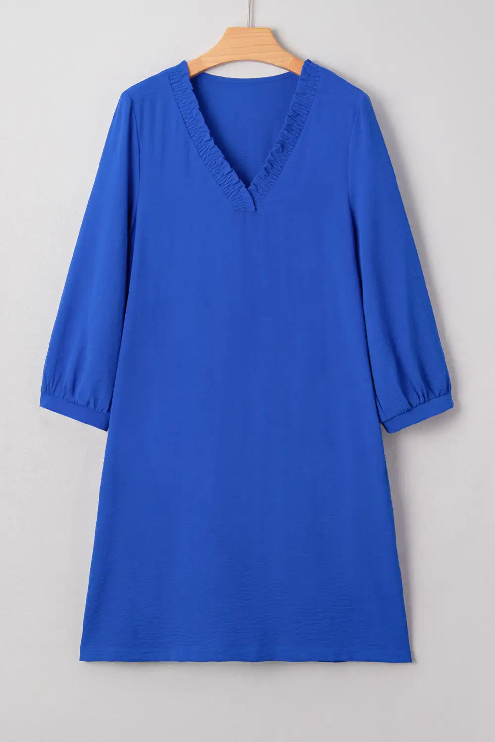 Layered Detail V Neck Ruffle Mini Dress