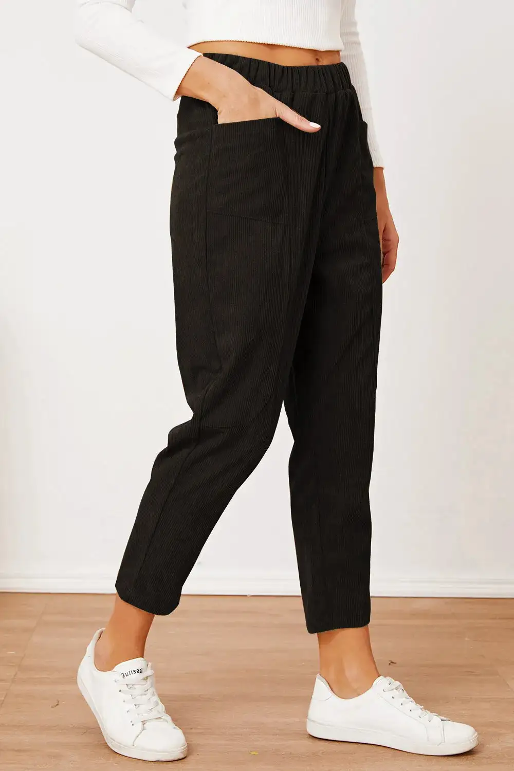 Everyday High Waist Pocket Detail Pants