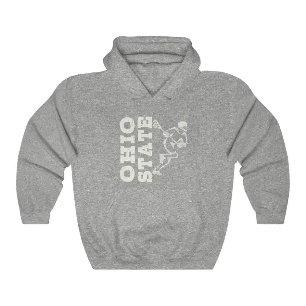 Relaxed Vintage Player Lacrosse Graphic Pullover Hoodie