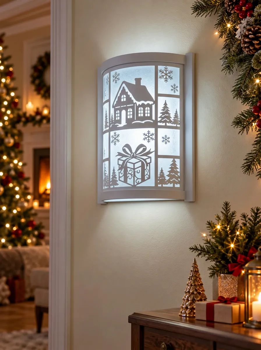 House Gift Snowflake Christmas Wall Light