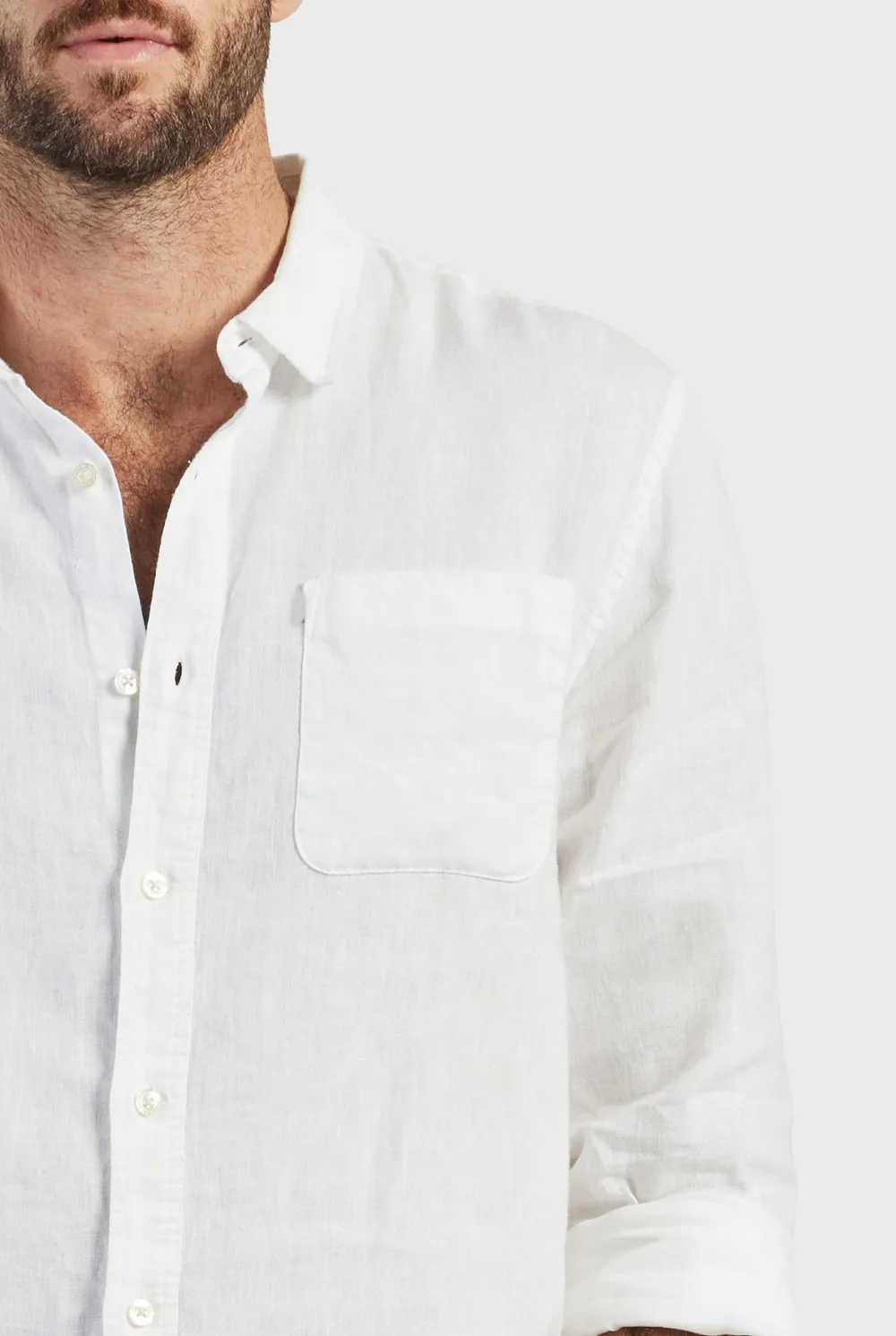 Micro Print Linen Blend Casual Button Up Shirt