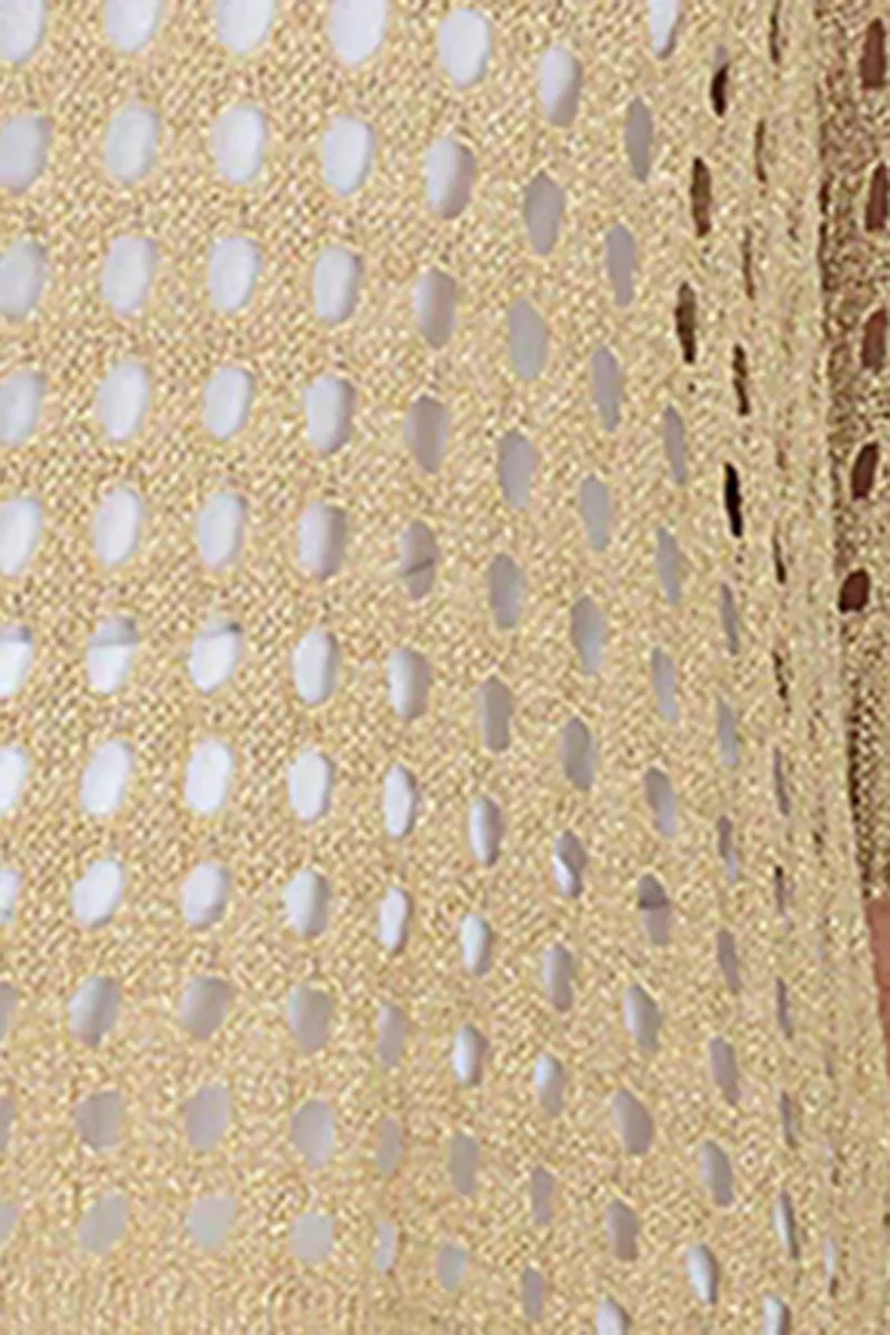 Glitter Open Knit V-Neck Sweater
