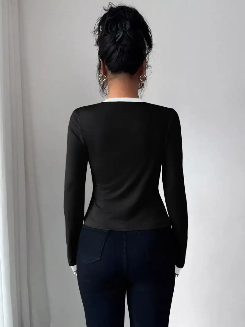 Contrast-Trim Cardigan Matching Set