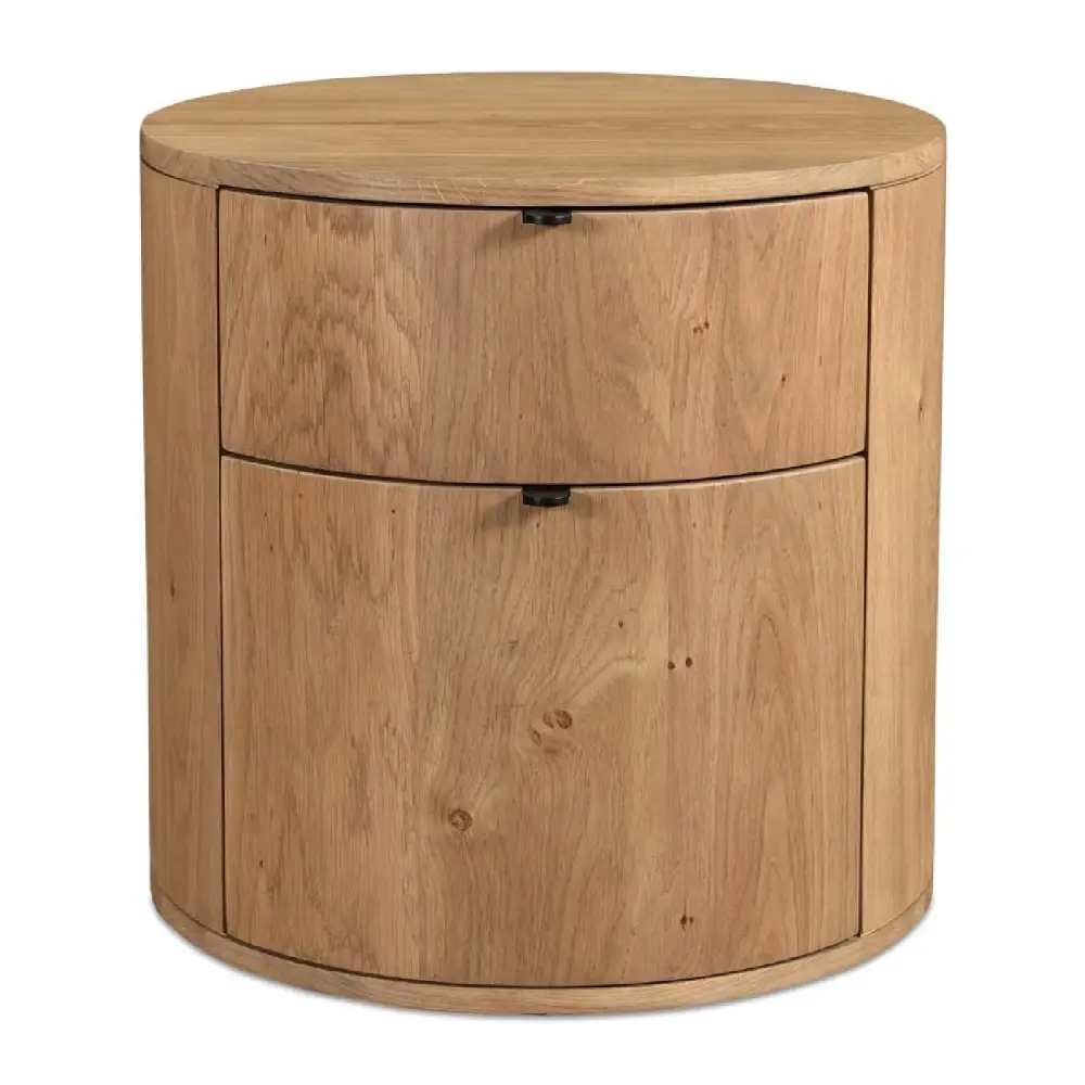 Refined Round Drawer Nightstand