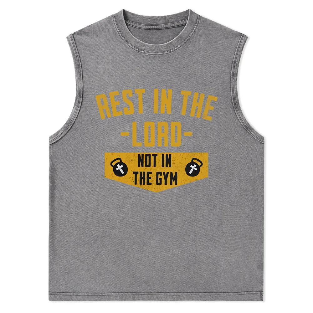 Rest In The Lord Christian Washed Tank Top
