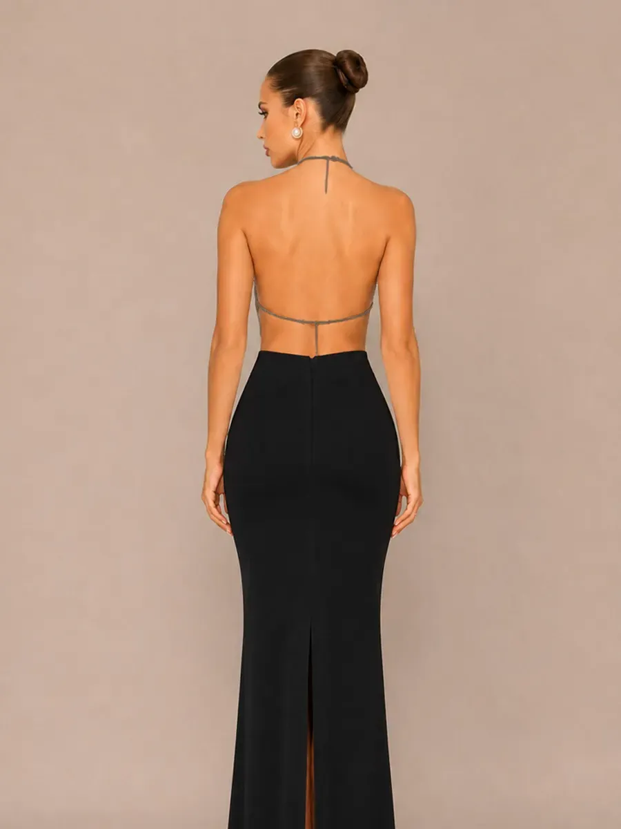Olena Woven Halter Neck Two-Piece Set with Tassels