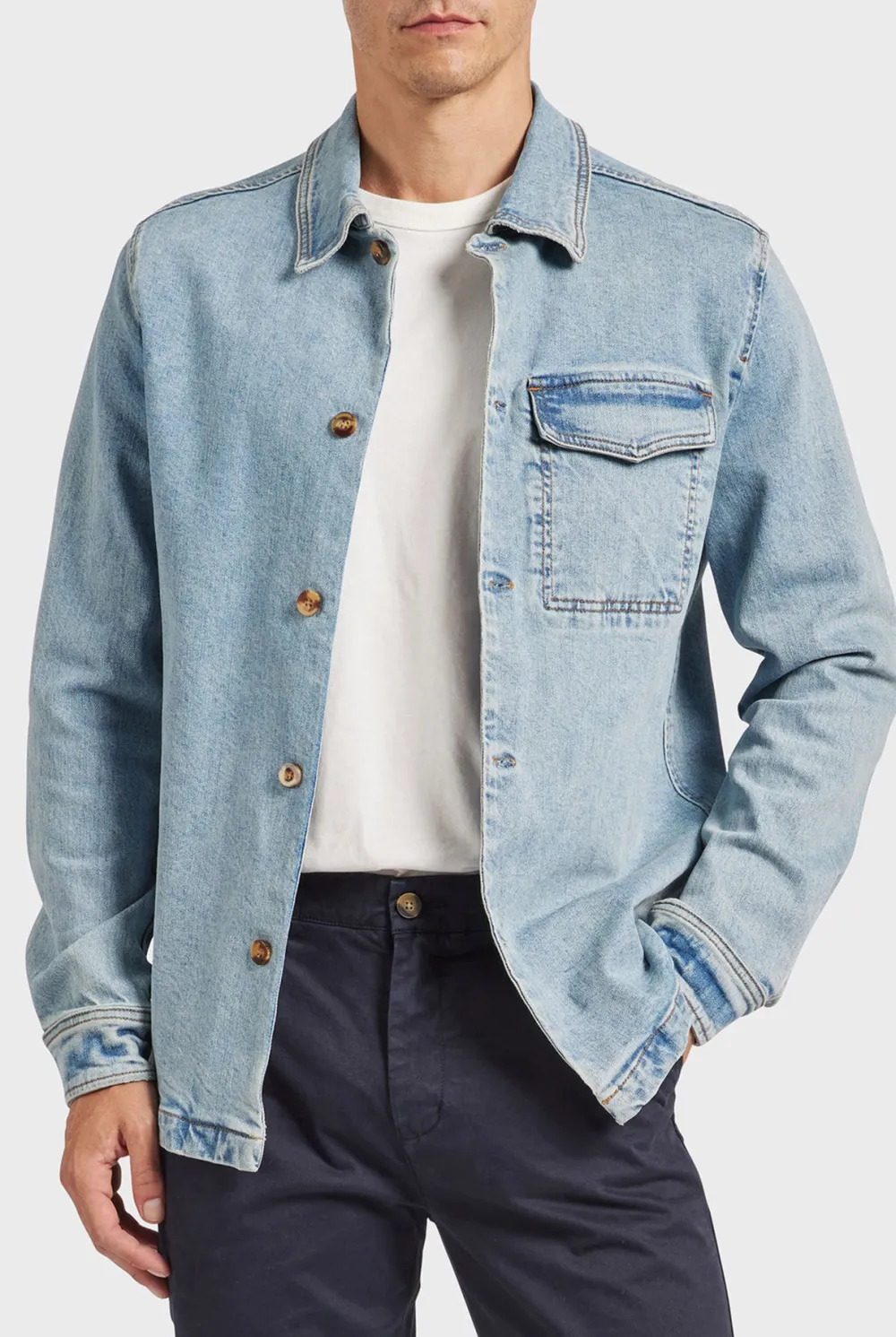 Minimalist Solid Cotton Casual Button Up Shirt