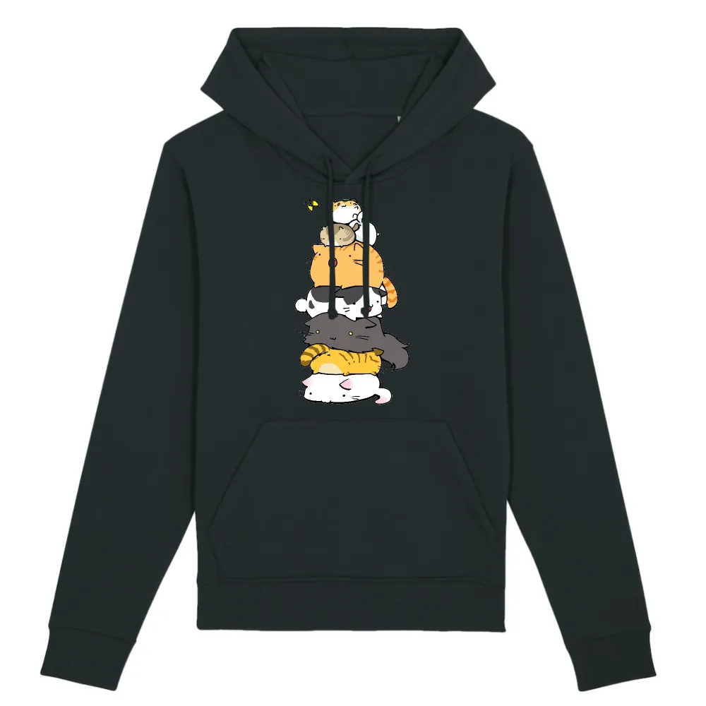 Stacked Cat Graphic Pullover Hoodie