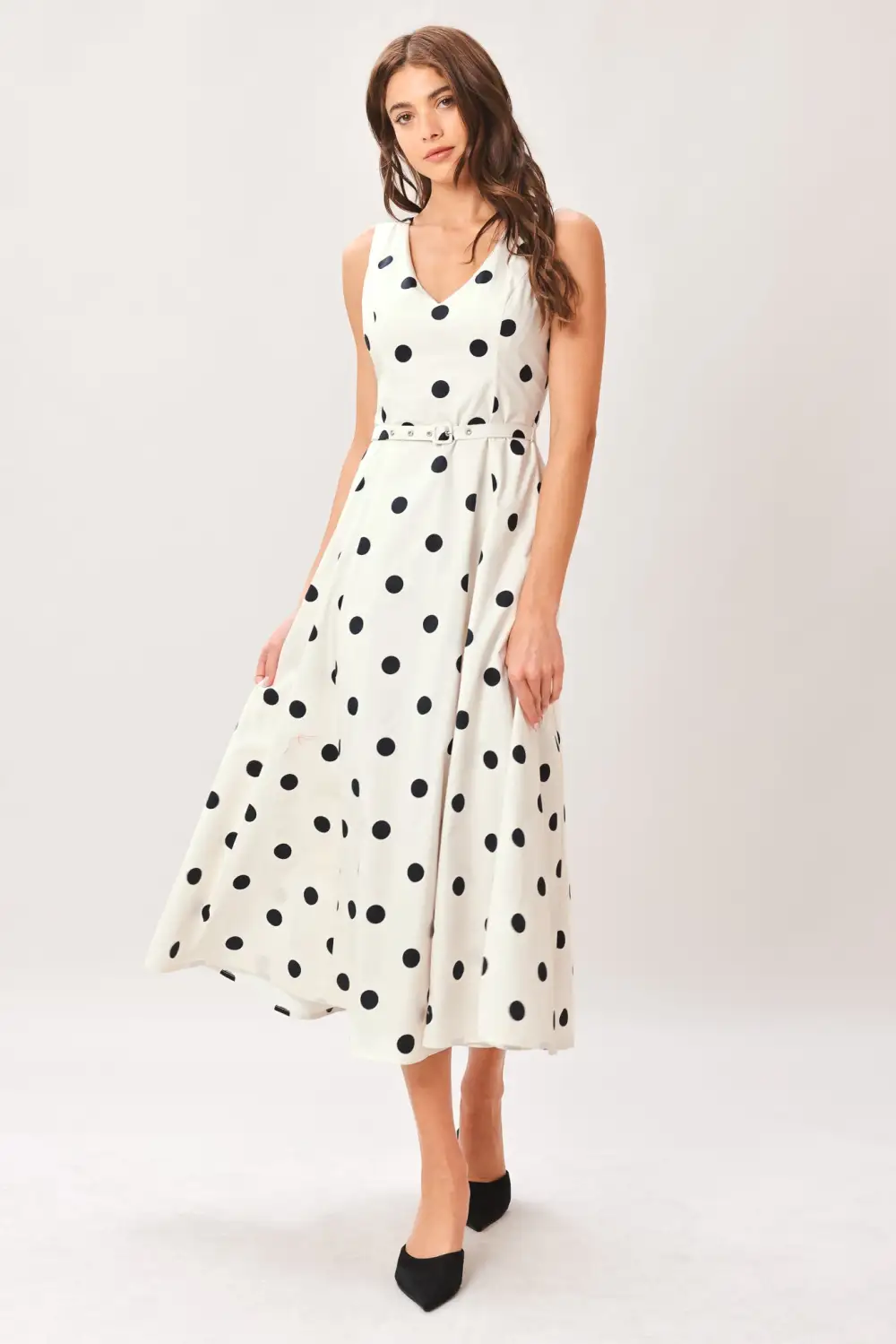 Classic Sleeveless Cotton Printed Midi Dress