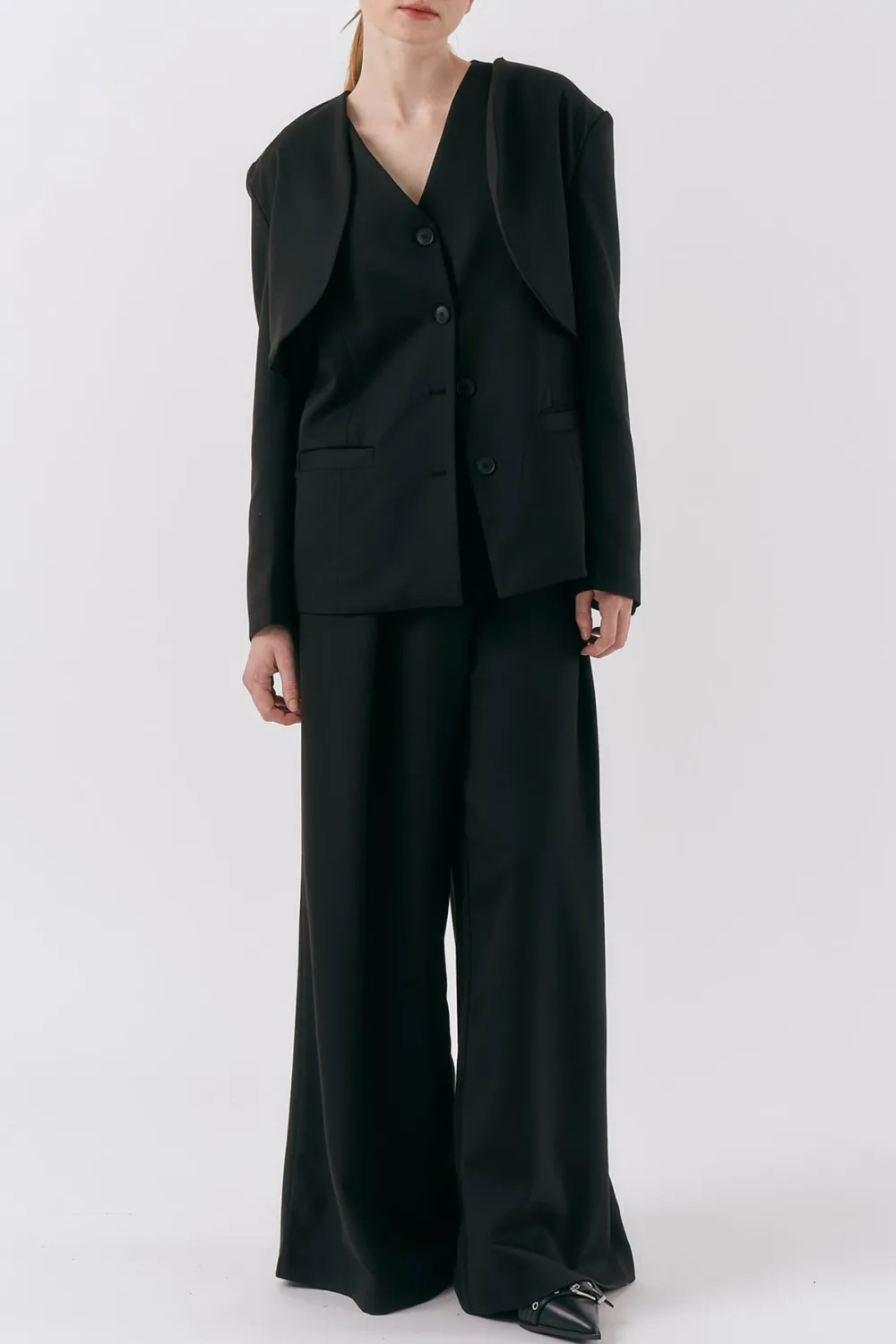 Cropped Open Jacket