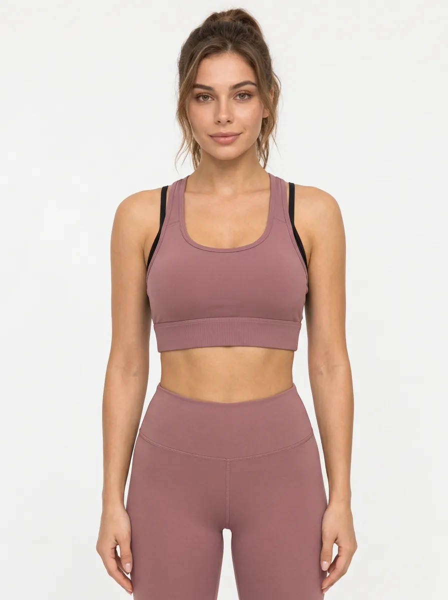 Women's Mesh Panel Cross Back Workout Bra