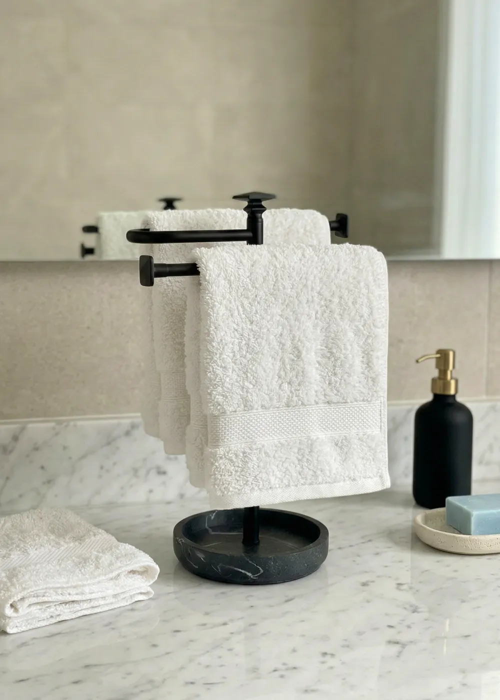 Hand Towel Stand Black