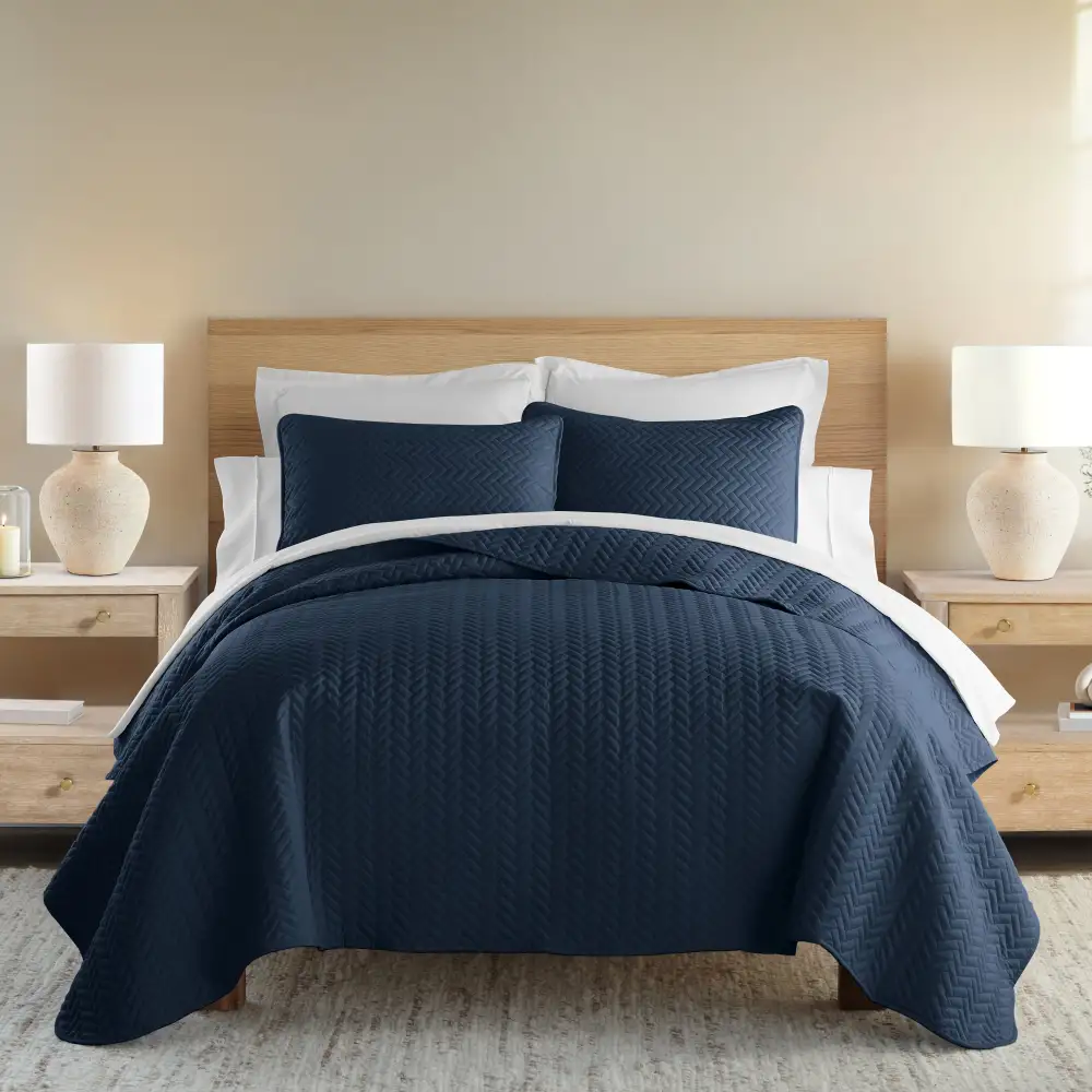 Herringbone Quilted Coverlet Set