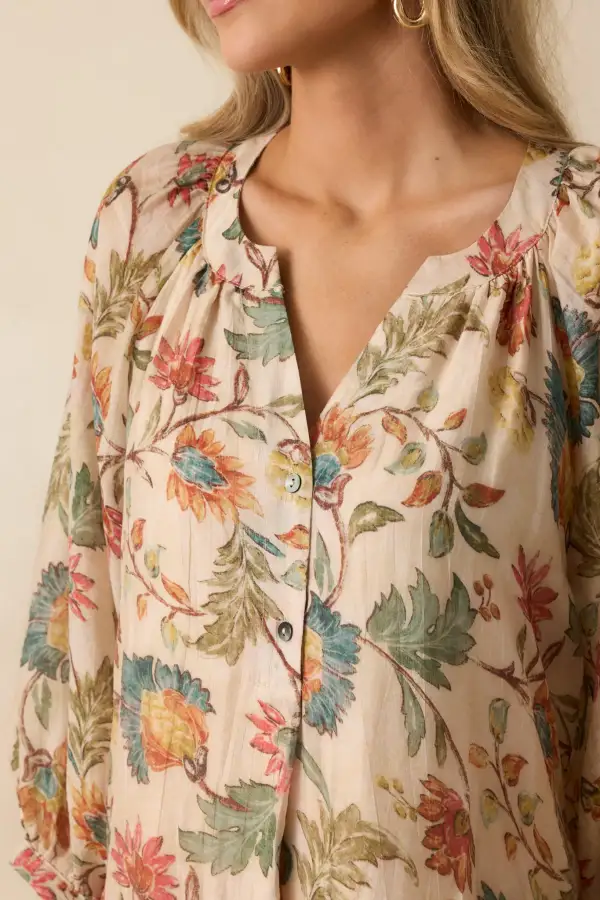 Floral Long Sleeve Maxi Dress