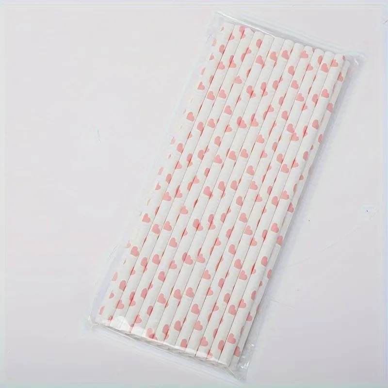 Heart Pattern Drinking Straws
