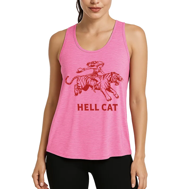 Retro Cowgirl Hell Cat Athletic Tank