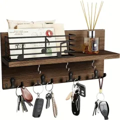Multifunctional Wall Shelf with Hooks