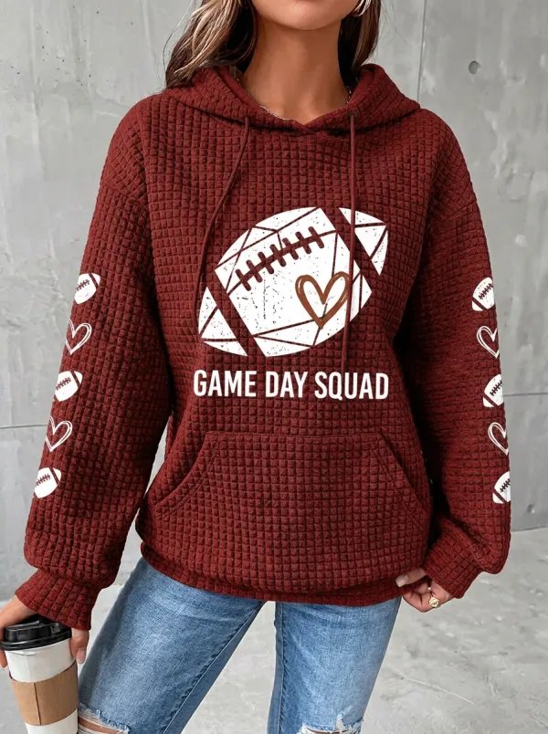 Women's Gridiron Day Squad Heart Waffle Hoodie
