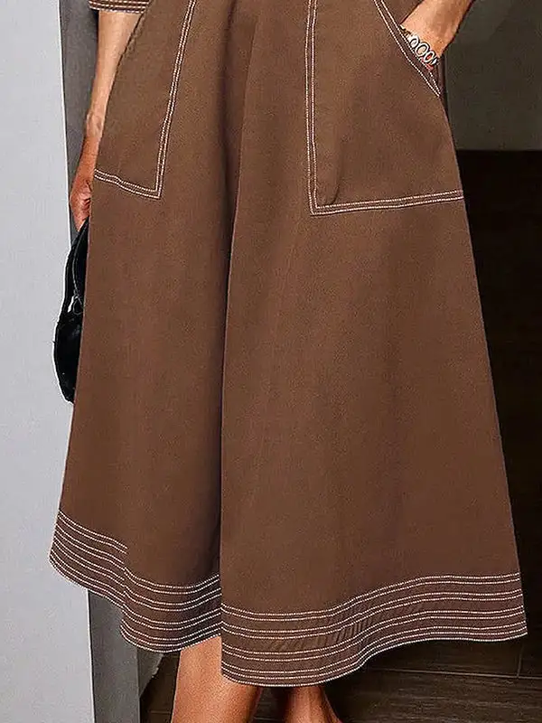 Elasticity Buttoned Long Maxi Dress