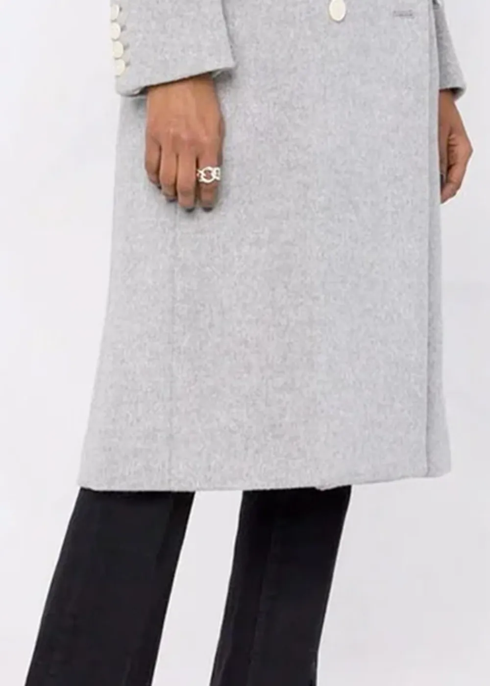 Padded Shoulders Maxi Coat