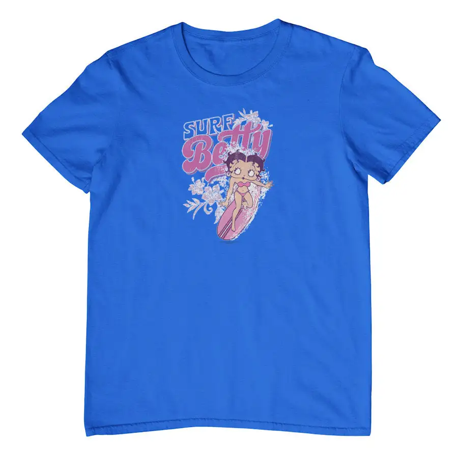 Cartoon Surf Graphic Cotton T-Shirt