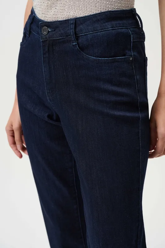 Dark Wash Straight Leg Cropped Jeans