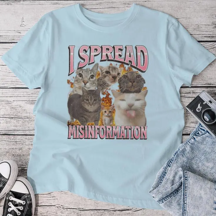 I Spread Misinformation Cat Women T-shirt