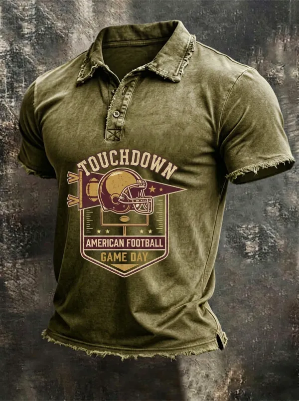 Football Touchdown Game Day Graphic Polo Shirt