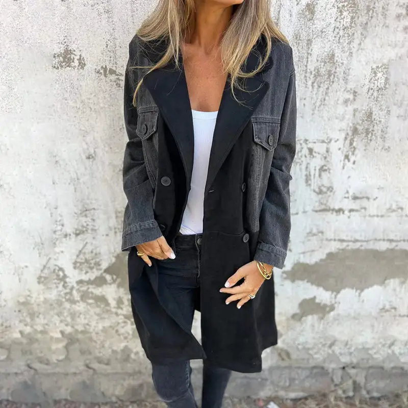 Denim Longline Trench Coat