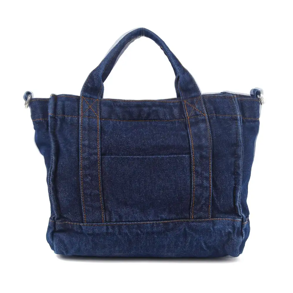 Front Pocket Denim Tote Bag