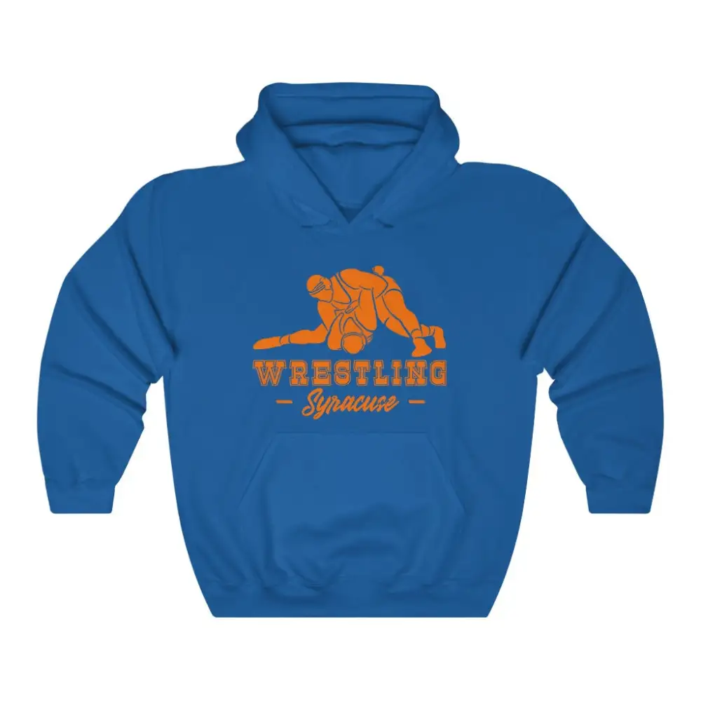Minimal Emblem Wrestling Graphic Pullover Hoodie
