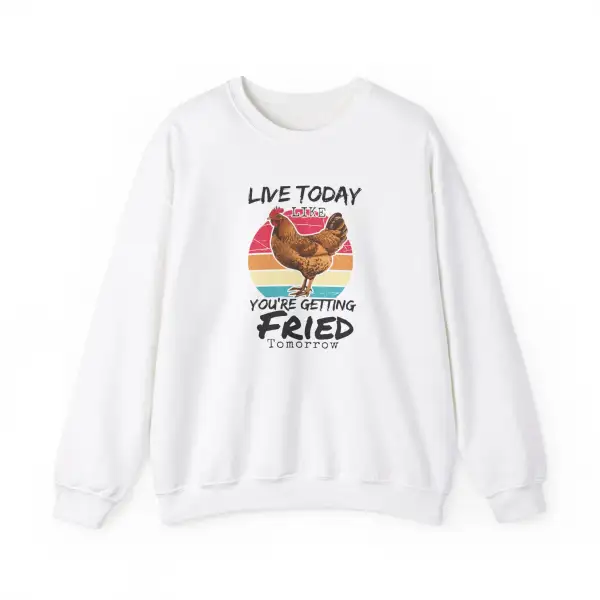 Rooster Graphic Crewneck Sweatshirt