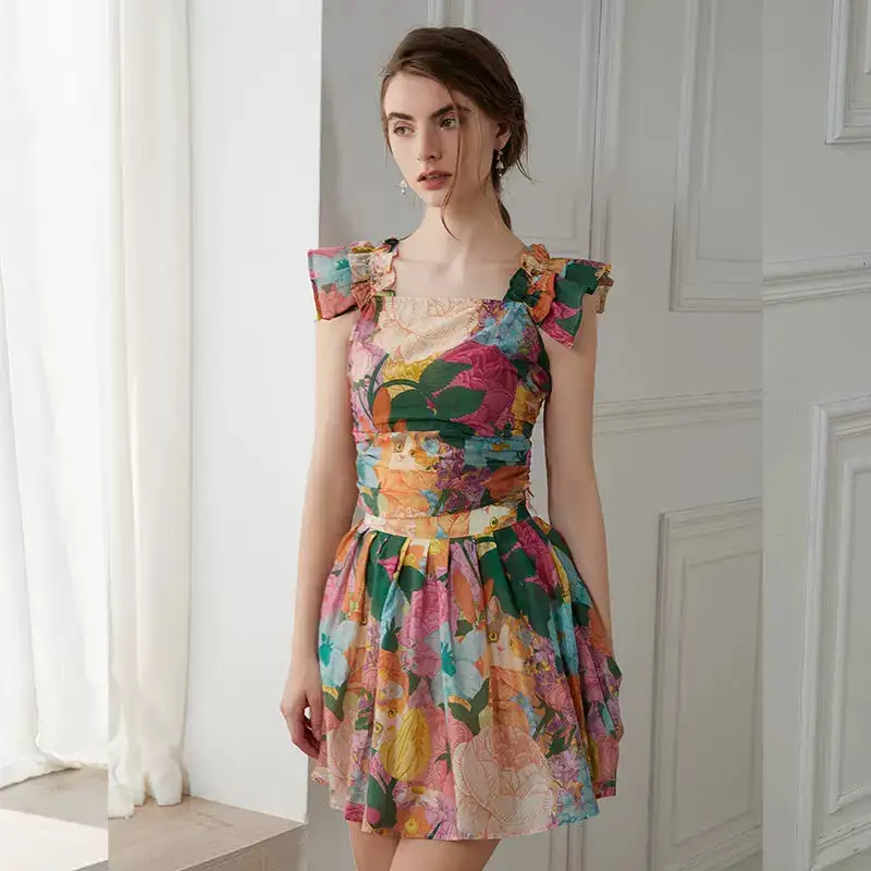 Floral Print Mini Skirt