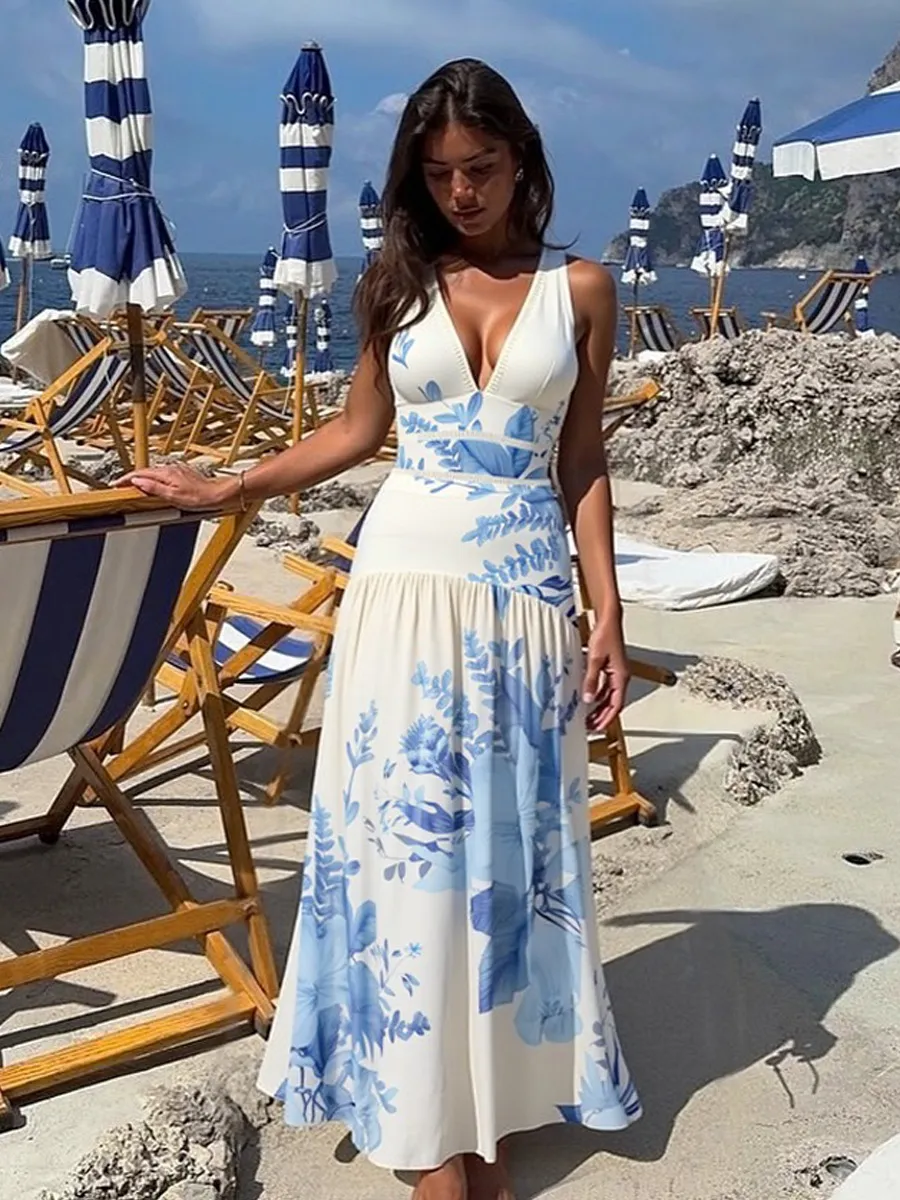 Natalya V Neck Blossom Print Swimsuit Set