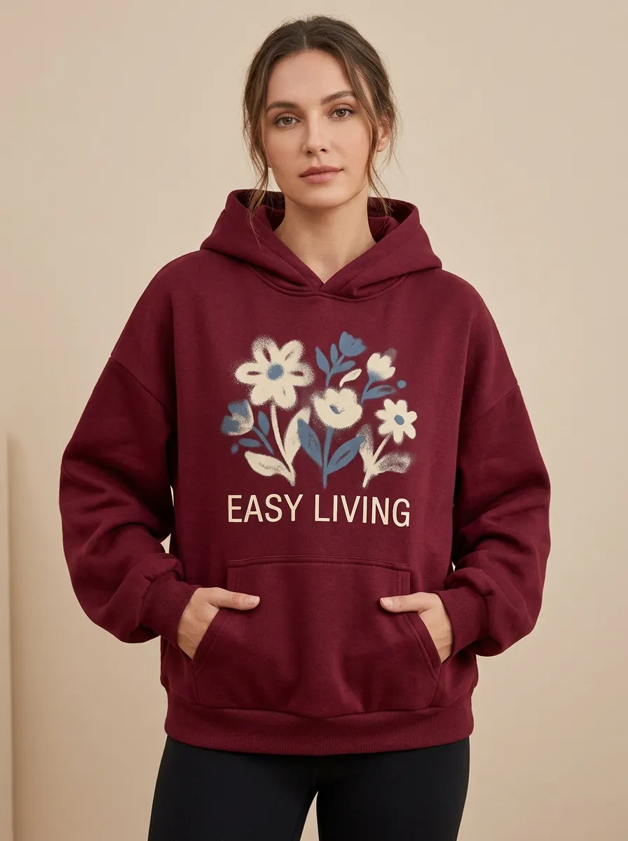 Easy Living Floral Hoodie