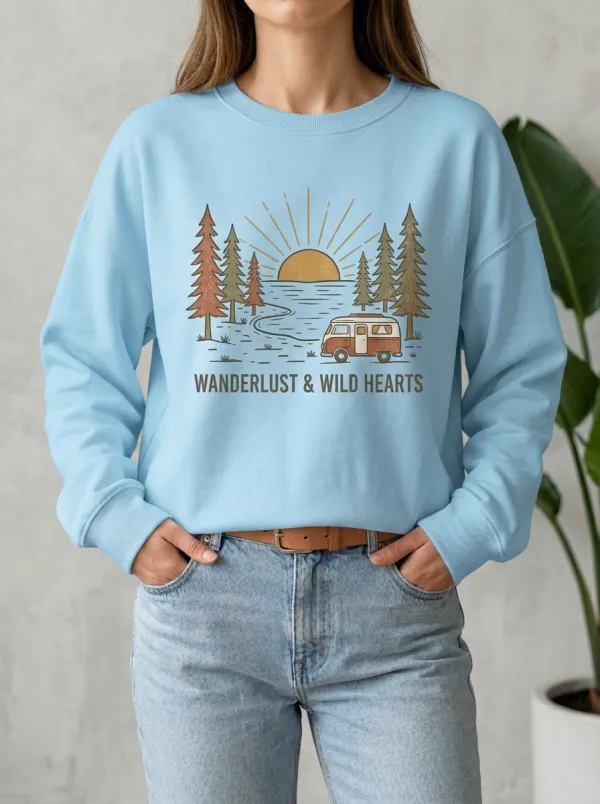 Camping Lover Wanderlust Van Forest Sweatshirt