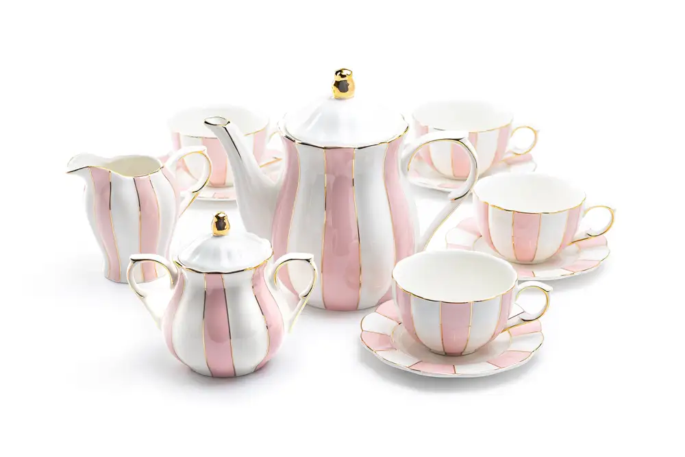 Classic Scalloped Porcelain Tea Set