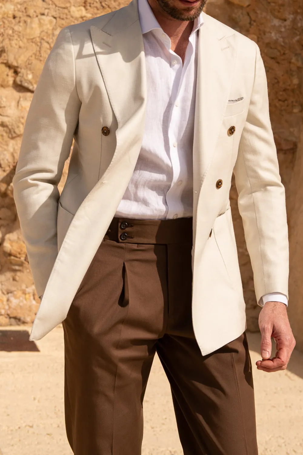 Brown Cotton Trousers Men'S Fashion