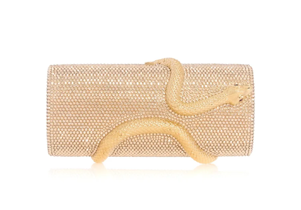 Faceted Serpent Cylinder Statement Clutch