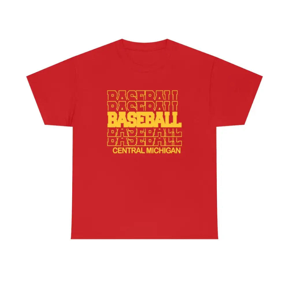Baseball Central Michigan in Modern Stacked Lettering T-Shirt