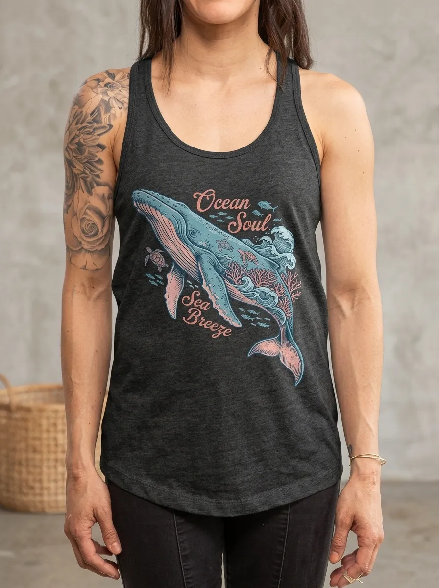 Ocean Lover Whale Tank Top Modern