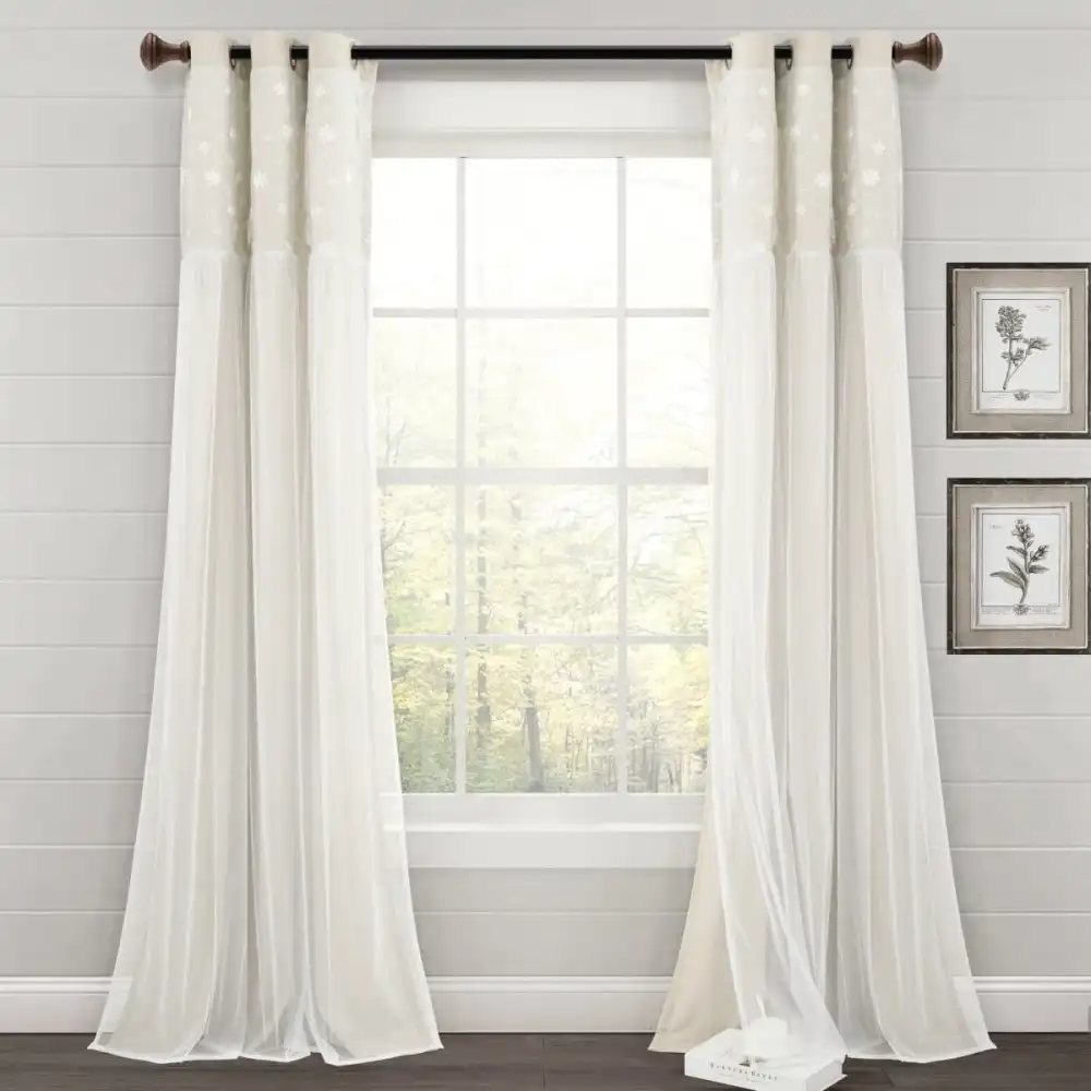 Elegant Embroidered Window Curtain Panel