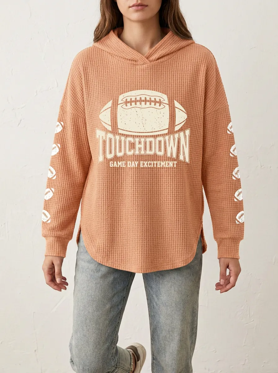 Football Graphic Casual Hoodie