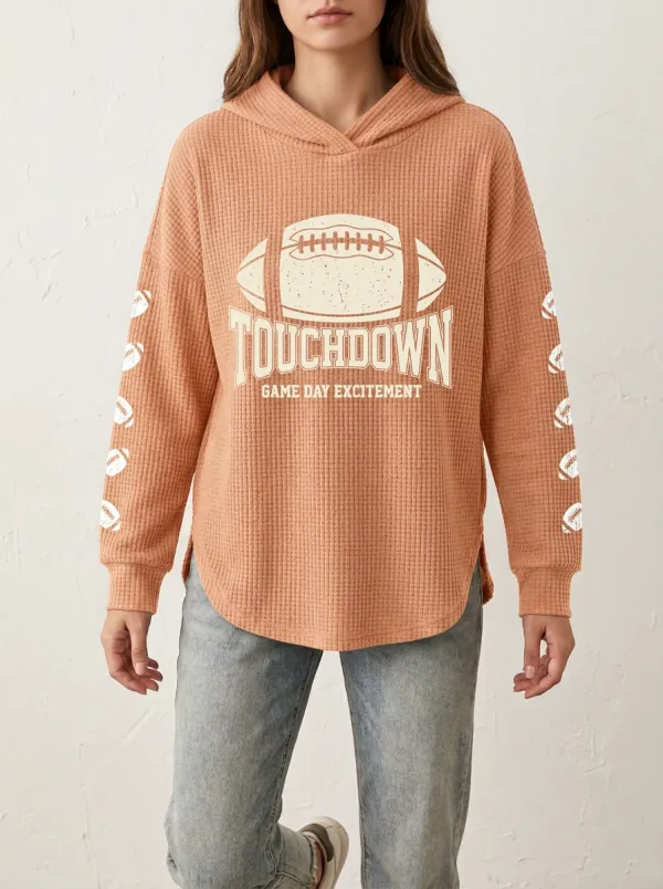 Football Graphic Casual Hoodie